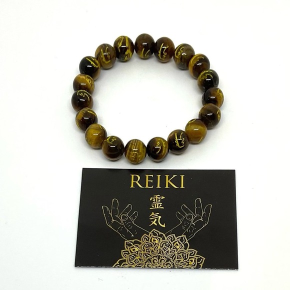 Reiki Power-Tiger’s Eye Stretch Bracelet - Picture 1 of 5